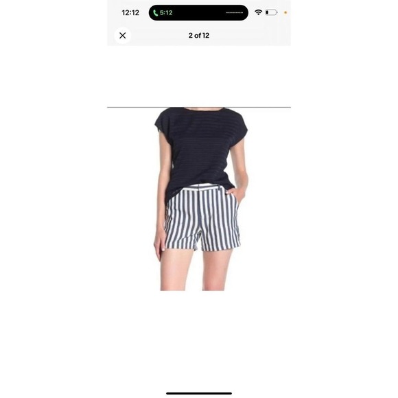 VINCE CAMUTO Mystic Blooms Striped High Rise Nautical Vibe Shorts Size 0 (H5) - Picture 1 of 5